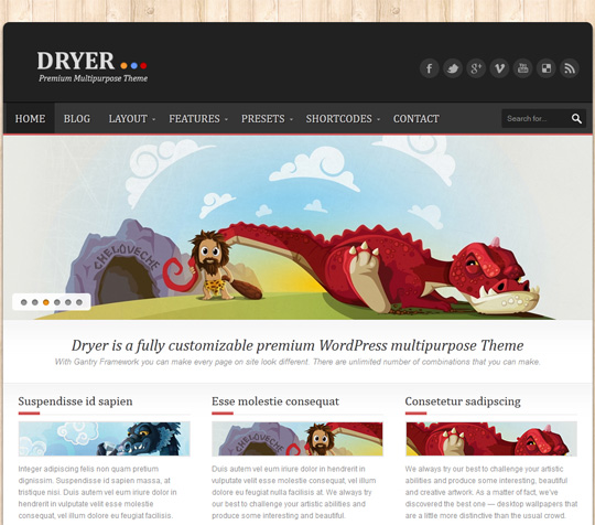 Dryer WordPress theme by ThemeForest